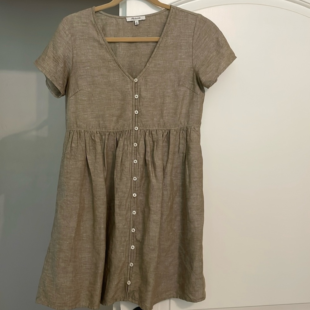 Madewell Tan Button-Down Dress